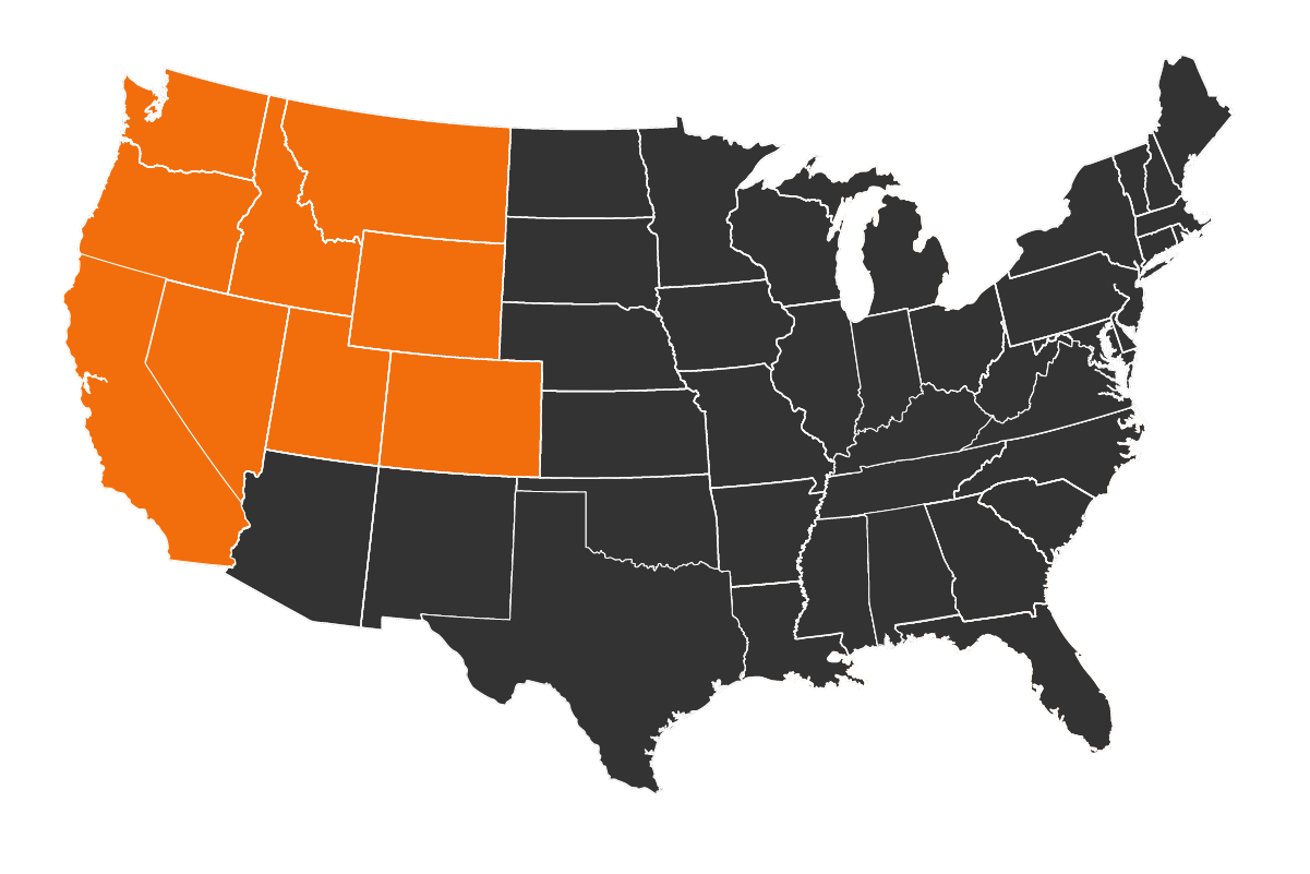 Map graphic of the Western Hunt Region for shed hunting. 